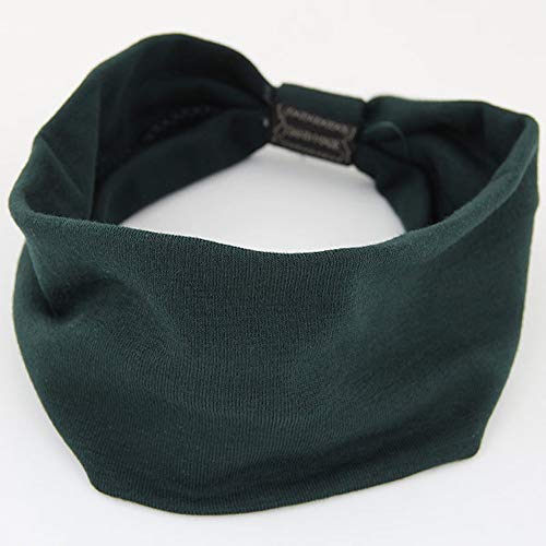 KAEHA SUN-071-03 Pañuelo En La Cabeza Banda para El Cabello de Color Liso Pajarita Diadema de ala Ancha, Verde Cover