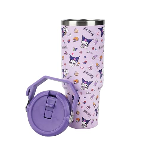 Kuromi Purple All-Over Print 40 Oz Stainless Steel Tumbler With Handle