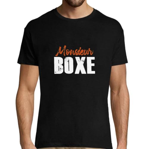 T-Shirt Homme Monsieur Boxe en coton imprimé en France pour l'anniversaire d'un papa