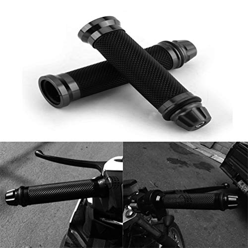Bonnoeuvre Poignée Moto Universel Embout de Poignée Antidérapant en Caoutchouc Aluminium pour 7/8" 22mm Guidon pour Moto Vélo Scooter Cross (2) (6) Cover