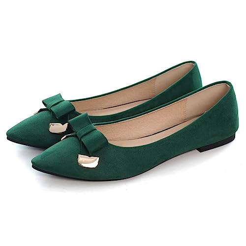 INEELUYI Women's Pointy Toe Bowtie with Metal Ballets Flats Sexy Leopard Non Slip Ballerina Flat Shoes for Wedding Party4