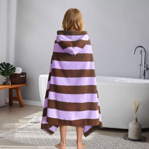 VOOVA & MOVAS 8 Years Up Hooded Towel Kids,Brown Purple 68x33 in Cotton — 사진 5