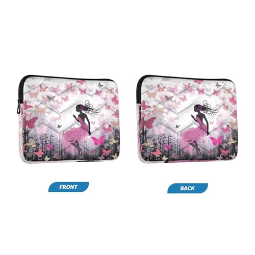 Funda rosa para portátil de 13-14 pulgadas con diseño de mariposas miniatura 2