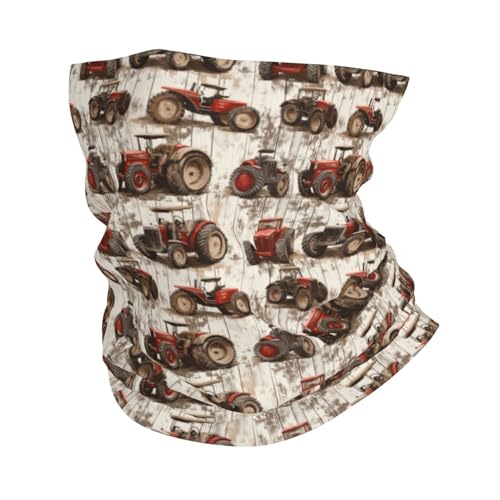 Novastar Polainas de cuello para hombres y mujeres, pasamontañas con estampado de tractor de grano de madera retro, máscara de media cara, bufanda para el cuello