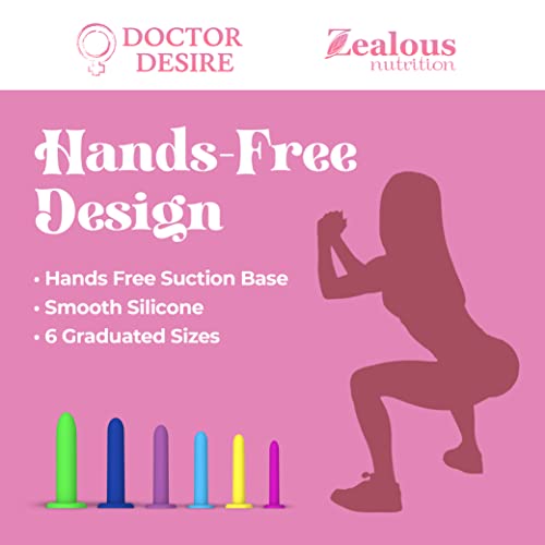Doctor Desire Silicone Massage Tool Set | Pelvic Floor Muscle Exerciser | Helps W/Spasms & Pain | Improves Kegel Muscles, Strength, Flexibility, & Bladder Control – Handheld Trainer (6 Pack) #TOP1
