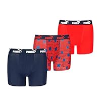 PUMA Boy's Elements Boxer, Navy/red, 146/152 (3er Pack)