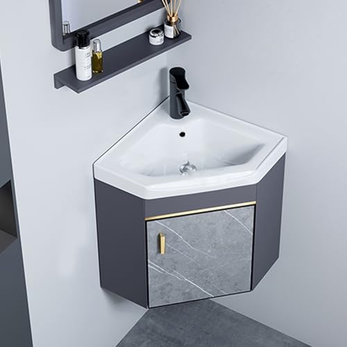 Mueble de baño de esquina con grifo de agua fría y caliente y lavabo mini 2