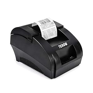 TEROW Thermal Receipt Printer, 58mm Max-Width Small USB Direct Printer with High-Speed Printing and USB Interface Support to ESC/POS/Window and Linux System Portable Printer for Cash Register