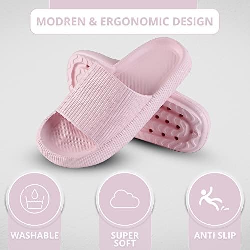 SidCo Cloud Slides for Women and Cloud Slippers for Men, Massage Shower Bathroom Non-Slip Quick Drying Open Toe Super Soft Comfy Thick Sole Home House Cloud Cushion Slide Sandals for Indoor & Outdoor
