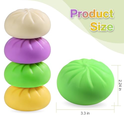 Image of Squishy Dumpling Sensory Toys Mystery Dumpling Squishy Stress Relief Fidget Easter Gifts for Kids & Adults Anxiety Relief Squeeze Toy for Boys and Girls Easter Basket Stuffers for Teens (Purple)