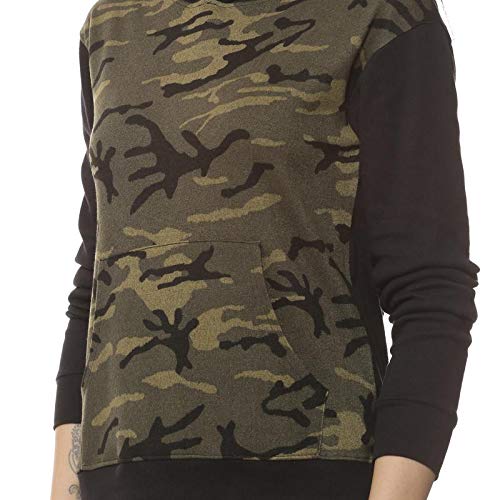 Image of Campus Sutra Men Cotton Hooded Camouflage Design Sweatshirt