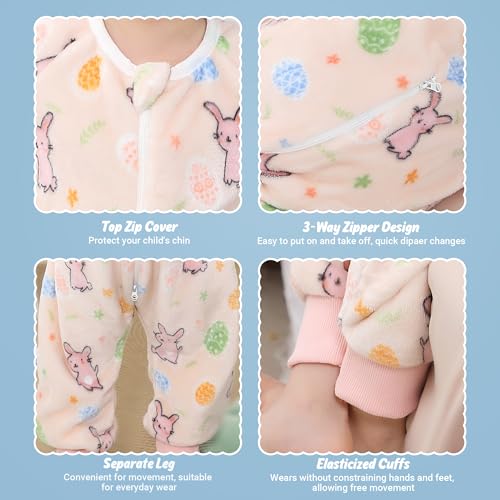 Image of MICHLEY Baby Sleeping Bag Sack with Legs Long Sleeve Wearable Pajamas | wearable blanket toddler baby, 9 Months-6T, Animal Designs, Flannel, Machine Wash