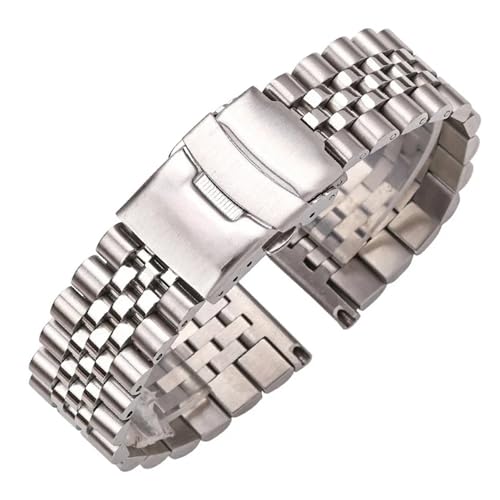 Bracelet de montre acier inoxydable argenté pour montre connectée homme femme 20mm 22mm