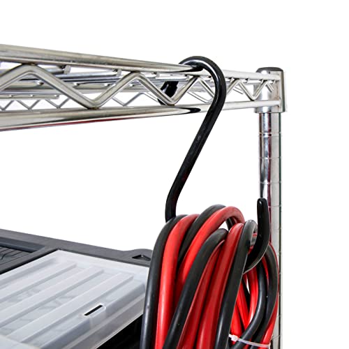 Smart Design Premium Large S-Hooks With Rubber Gripped Finish Set Of 6 - Steel Metal Frame - Rust Resistant Finish - Hanging Kitchen, Closet, And Storage Items - Home - 3.125 X 5.75 Inch - White #TOP1