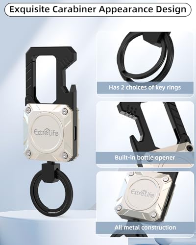Image of ExtreLife Keychain, Works with Apple Find My, Bottle Opener, Carabiner Car Key Chains with Gps Tracker