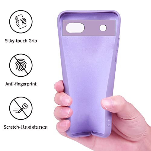 Image of A rtistque Liquid TPU Silicone Matte Shockproof Flexible with Camera Protection Soft Back Cover Case for Google Pixel 6A - Purple