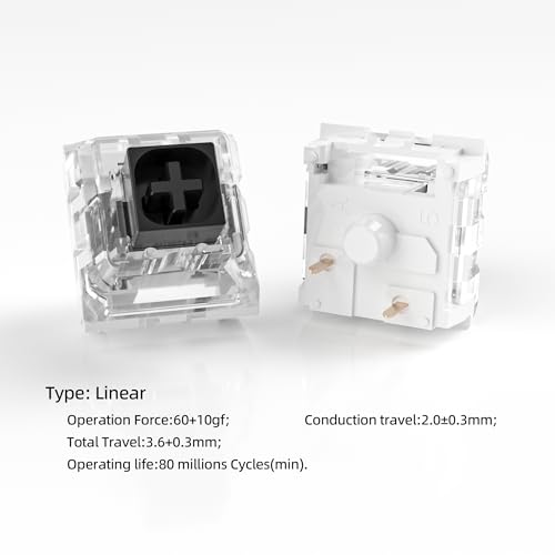Image of Kailh Box Black Switches for Mechanical Keyboard,3-Pin 60gf Linear /Factory Lubed /Dust&Waterproof Switches(Kailh Box Black,108Pcs)