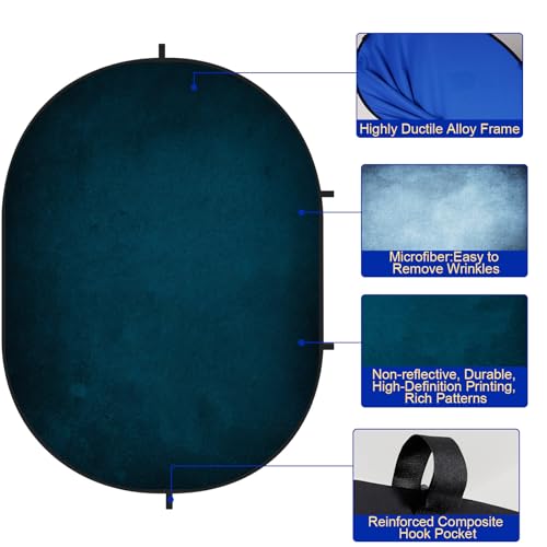 Fond bleu pliable pour vidéoconférence et diffusion en direct