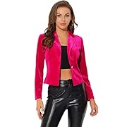 Allegra K дамски блейзър, 1 копче, кадифе,...