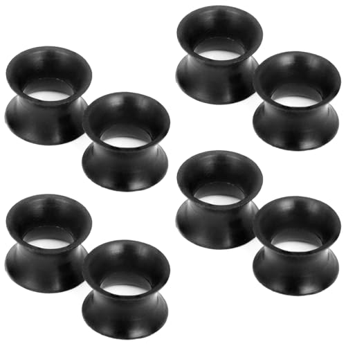 Pexveiuu Black Silicone Gauges Tunnels Plugs Earrings 00 Gauge Flexible Plastic Ear Tunnel Kit Piercing Jewelry Women Men 10mm
