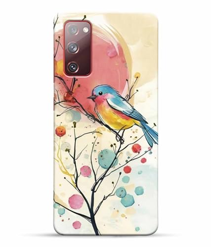 Image of Printed Hard Back Case Cover & Compatible for Samsung Galaxy S20 FE 5G / Samsung S20 FE 5G | Birds Painting Art (Multicolor) - D1199
