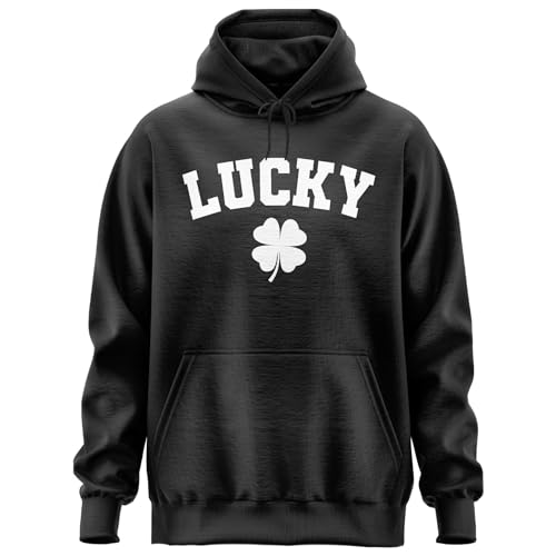 Lucky Hoody, Casual Saint Patricks Day Hoodie, Shamrock Clover Graphic Hoody For Men Women
