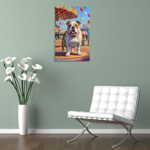 Bull-dog Murale Image Sur Toile Premium 50x75cm pour Décoration - 5