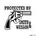 Superstiki Protected by Smith & Wesson Revolver, adesivo per auto, 15 cm, decorazione per auto tuning e hobby di corsa, A1280 in pellicola ad alte prestazioni