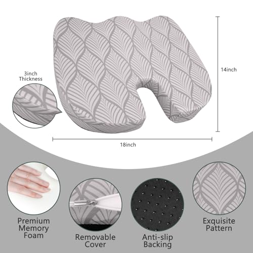 Image of Tailbone Pain Relief Cushion, Memory Foam Seat Cushion for Coccyx Sciatica Pain Pressure Relief Office Desk Chair