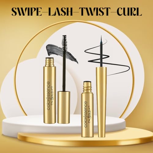 Image of COLORESSENCE Gold Camera Ready Eyeliner Mascara Combo, Intense Black | Long Lasting | Waterproof | Smudgeproof | Quick Dry | Easy Apply