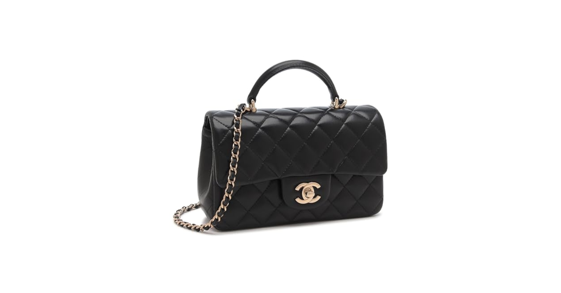 CHANEL ブラック CCロゴ ハンドバッグ 210.jpg