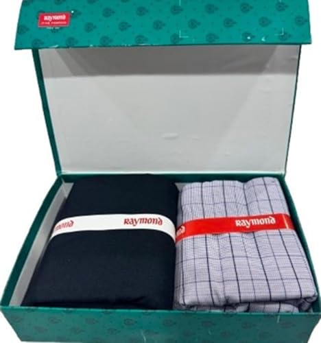 Image of Raymond Men's Premium Shirt & Trouser Fabric Combo | Unstitched Cotton Blend | Formal & Office Wear Fabric Set