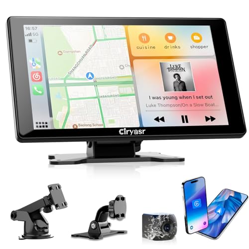 CIRYASR 7\" Wireless Carplay Display Autoradio 2025 Upgraded, Tragbarer Car Multimedia Player mit Apple CarPlay & Android Auto, IP67 Rückfahrkamera, GPS-Navigation CIRYASR 7\" Wireless Carplay Display Autoradio 2025 Upgraded, Tragbarer Car Multimedia Player mit Apple CarPlay & Android Auto, IP67 Rückfahrkamera, GPS-Navigation