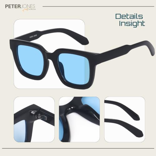 Image of Peter Jones Unisex Large Square UV /UB Protected Sunglasses (3803)