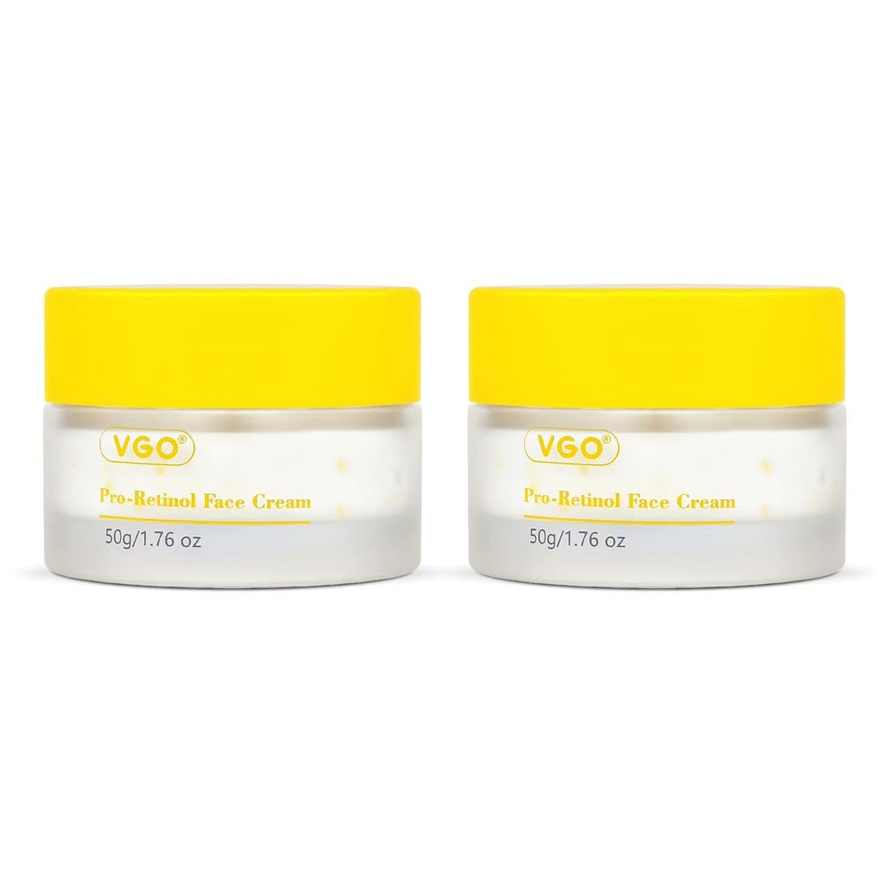 VGO Retinol Cream for Face, 1% Retinol, 1% Bakuchiol, Skin Tightening, Anti Aging and Wrinkle, Facial Firming Cream for All Skin Types (3.52 Fl Oz)
