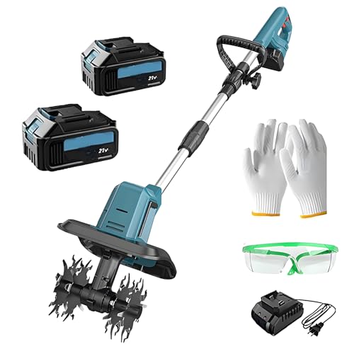 Rotateur de jardin électrique 21V avec 2 batteries et moteur 550W