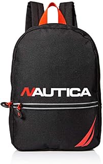 Nautica Little Zip Mini Backpack for Kids, Dark Tonal black, One Size