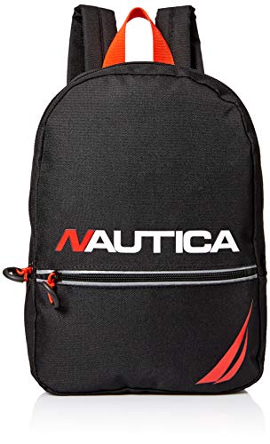 Nautica Little Zip Mini Backpack for Kids, Dark Tonal black, One Size