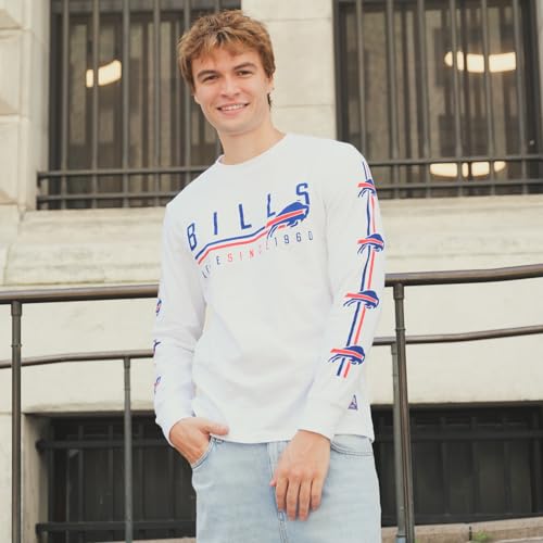 Ultra Game Men's Standard NFL Official Super Soft Supreme Long Sleeve T-Shirt, White Updated, X-Large - Image 5