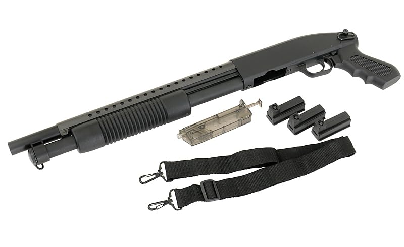Escopeta de Airsoft M58B de Doble Eagle, Acción Manual, Potencia 1 Julio, Plástico y Aluminio, 675 mm, 1 Cargador de 14 Bolas