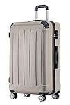 BEIBYE Hartschalen-Koffer Trolley Rollkoffer Reisekoffer Handgepäck 4 Rollen (M-L-XL-Set) (Champagner, L)
