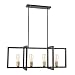 Light Society Paradigm 4-Light Kitchen Island Pendant, Matte Black with Antique Brass Finish, Geometric Modern Industrial Chandelier (LS-C249-BK)