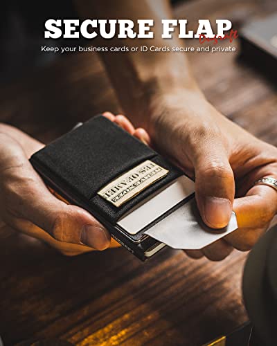 DUGRAFT Minimalist Card Wallet for Men, Slim Wallet Card Holder Pop Up Wallet with Money Front Pocket RFID Blocking Metal Credit Card Case for Men, Small Smart Wallet (Black)3