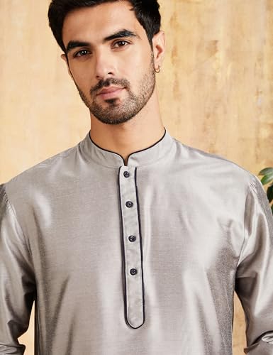 Image of Amazon Brand - Symbol mens Festive Long Kurta & Pyjama Set (2pcs)