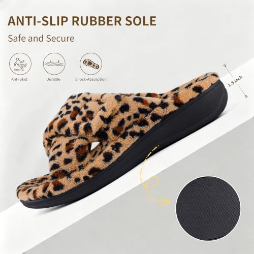 Image of BCSTUDIO Women's Orthopedic House Fuzzy Slippers with Arch Support