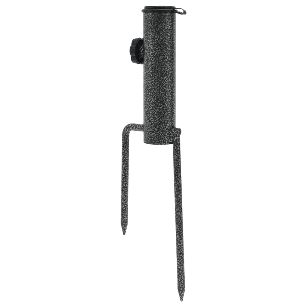 Stojak na parasole ze szpikulcami do wbijania w ziemię, 2 sztuki, 9 x 35 cm, stal ocynkowana, na parasole przeciwsłoneczne, balkon, taras i do ogrodu, stabilne mocowanie, trwała podstawa