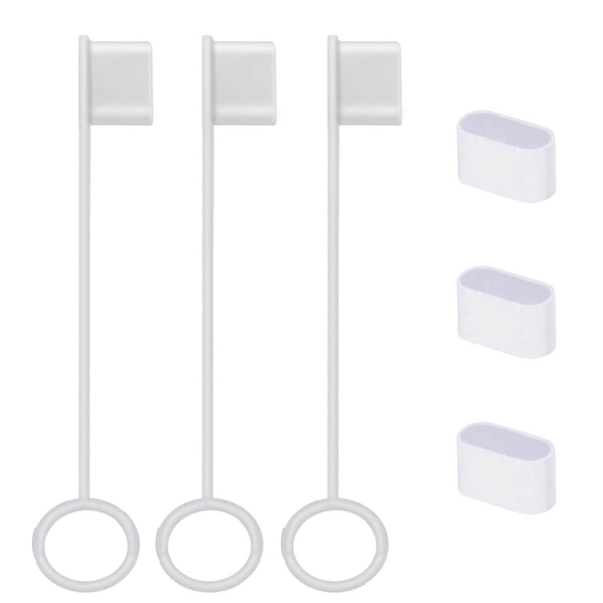 VSuRing USB Type-C(オス)用 保護カバーキャップ 脱落防止 シリコン製 ソフト リード付 USB C ケーブル コネクタカバー キャップ 防塵 防湿 防錆 端子保護キャップ 保護カバー 半透明 6個入