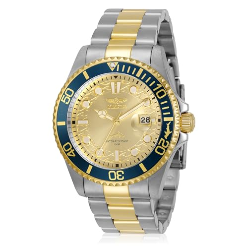 Invicta Men's Pro Diver Steel Bracelet & Case Quartz Champagne Dial Analog Watch 30022