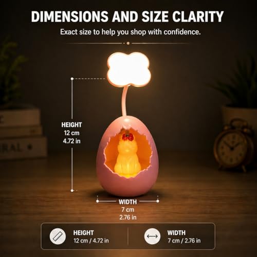 Image of Toy Imagine Rechargeable LED Study Lamp for Kids | Cute Egg Table Lamp & Night Lamp for Kids Bedroom, Soft Eye-Care Lighting