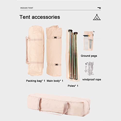 Carpa tipi pirámide impermeable portátil para camping KAREFRI 4m con abertura para estufa miniatura 6